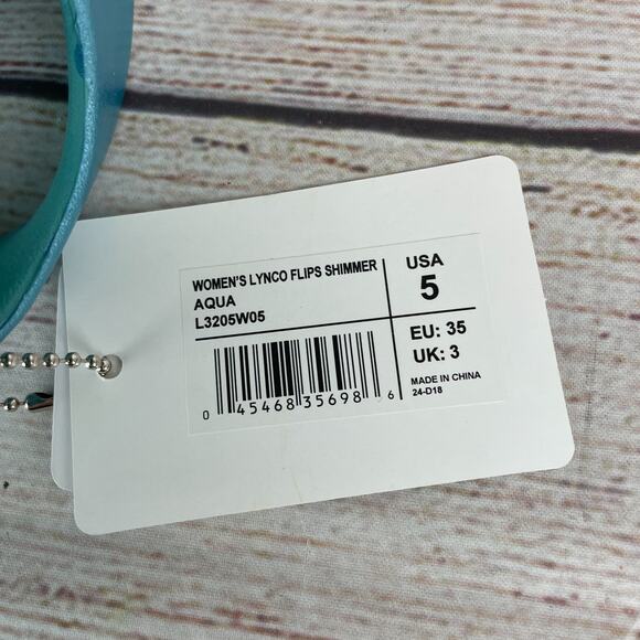 Aetrex Lynco Flips Women's Sz 5 Flip FLops Sandals Aqua Shimmer - Picture 10 of 10